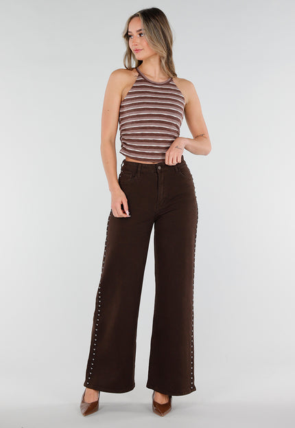 NEW040326 Bruine Gestreepte Padded Top