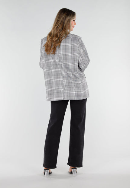 NEW040326 Grijze Geruite Blazer