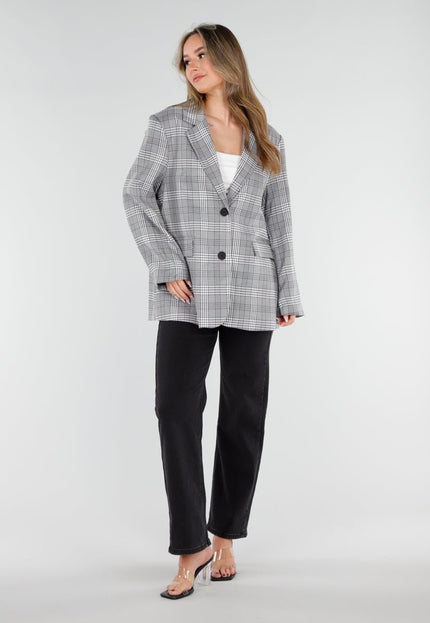 NEW040326 Grijze Geruite Blazer
