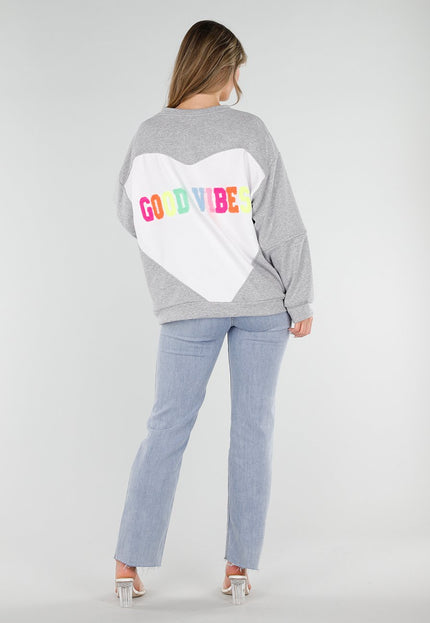NEW040326 Grijze Good Vibes Sweater