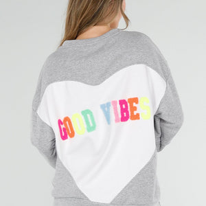 NEW040326 Grijze Good Vibes Sweater