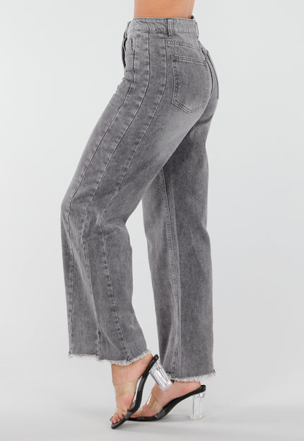 NEW040326 Grijze Straight Leg Jeans