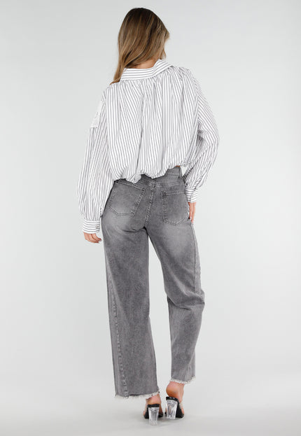 NEW040326 Grijze Straight Leg Jeans