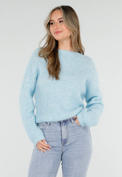 NEW040326 Lichtblauwe Gebreide Trui met Twist