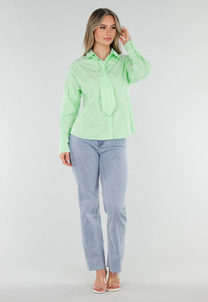 NEW040326 Mintgroene Blouse met Stropdas