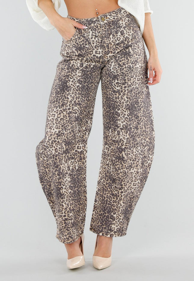 NEW040326 Panterprint Balloon Jeans