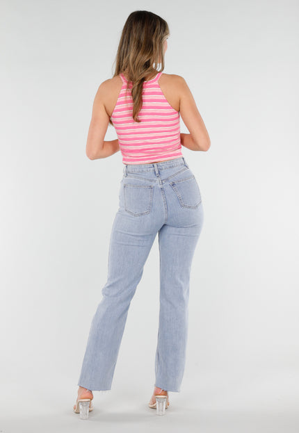 NEW040326 Roze Gestreepte Padded Top