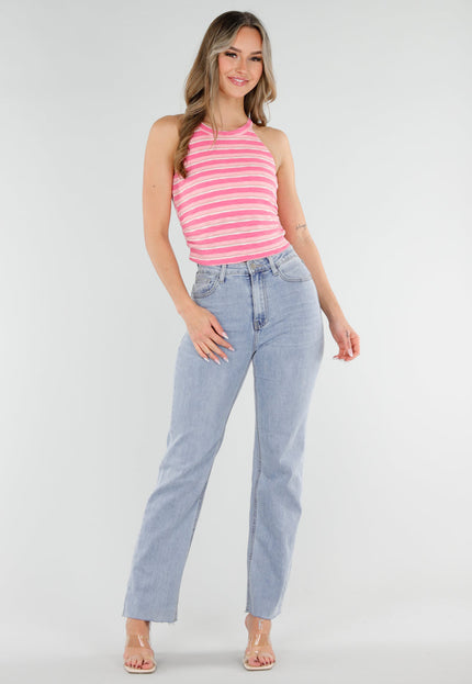 NEW040326 Roze Gestreepte Padded Top