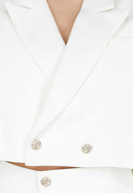 NEW040326 Witte Cropped Blazer