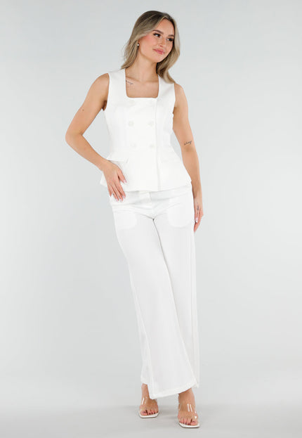 NEW040326 Witte Gilet Top