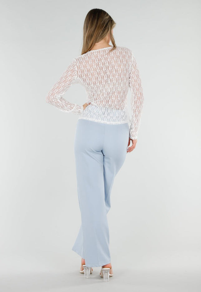 NEW040326 Witte Kant Top met Ruches