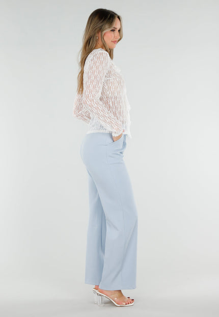 NEW040326 Witte Kant Top met Ruches