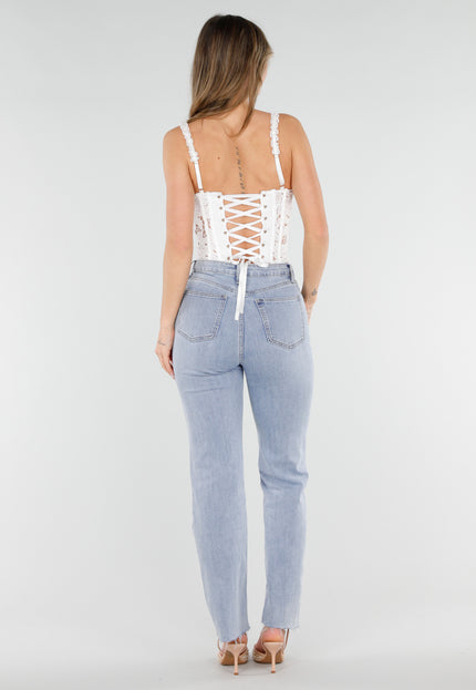 NEW040326 Witte Kanten Korset Top