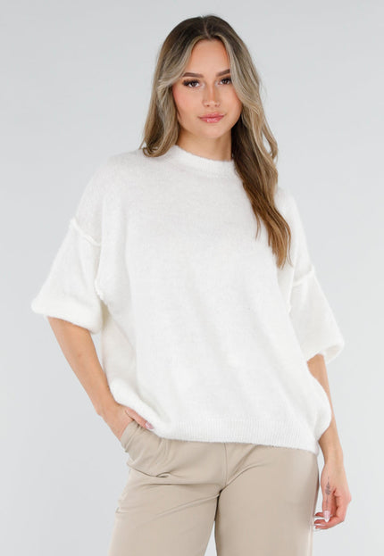 NEW040326 Witte Trui met Halflange Mouwen