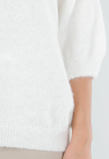 NEW040326 Witte Trui met Halflange Mouwen