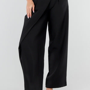 NEW040326 Zwarte Barrel Pantalon met Overslag