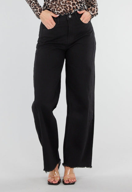 NEW040326 Zwarte Jeans met Rechte Pijpen