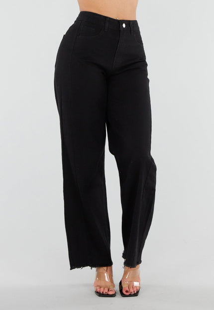 NEW040326 Zwarte Jeans met Rechte Pijpen