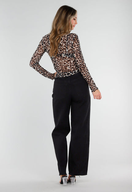 NEW040326 Zwarte Jeans met Rechte Pijpen