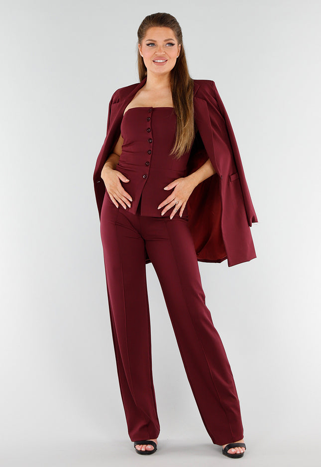 NEW040625 Burgendy Strapless Bustiertop