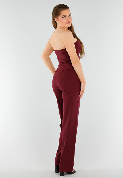 NEW040625 Burgendy Strapless Bustiertop