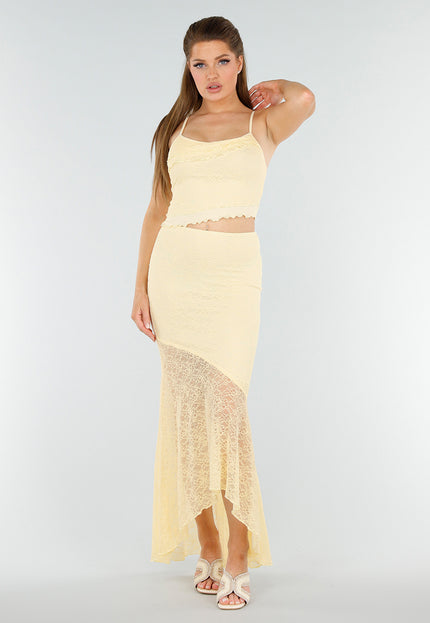 NEW040625 Butter Yellow Set met Kant