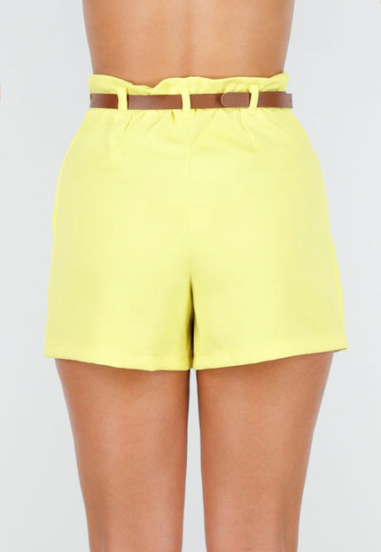 NEW040625 Butter Yellow Skort met Riem