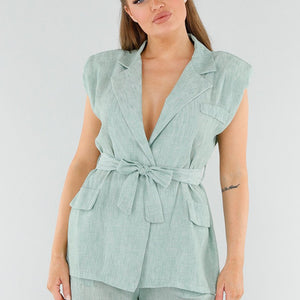 NEW040625 Groene Set met Short, Stretch en Ceintuur