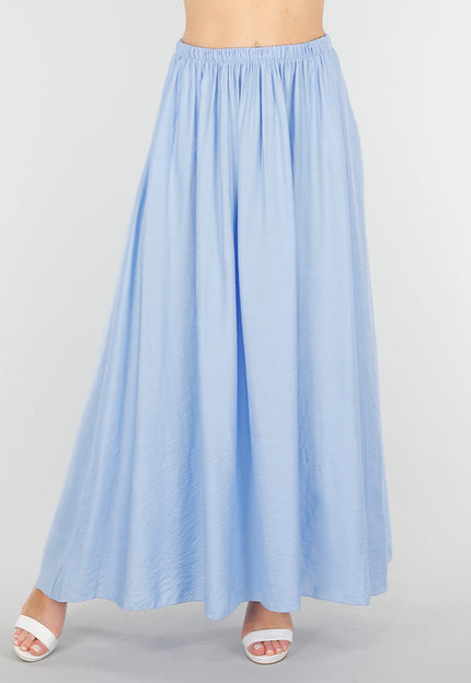 NEW040625 Lichtblauwe Linnenlook  Maxi Rok