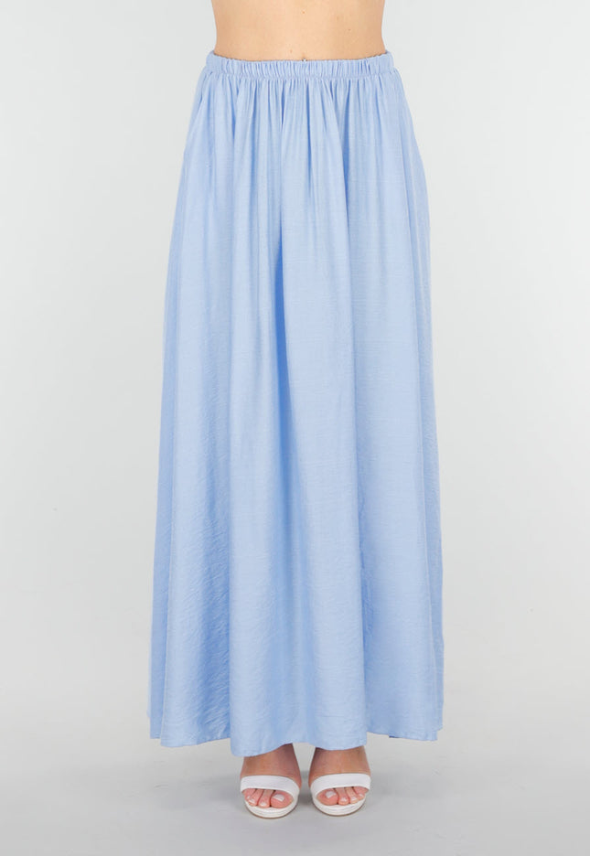NEW040625 Lichtblauwe Linnenlook  Maxi Rok