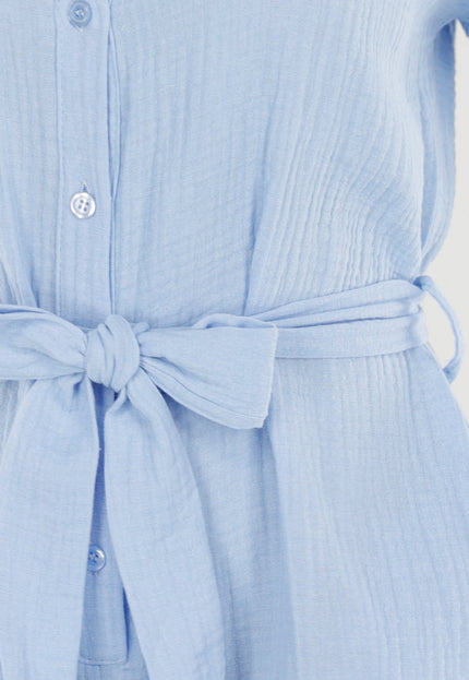 NEW040625 Lichtblauwe Playsuit met Zakken