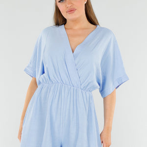 NEW040625 Lichtblauwe V-Hals Playsuit