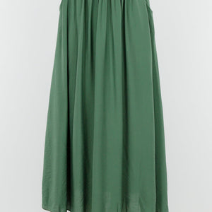 NEW040625 Mosgroene Maxi Rok met Zakken