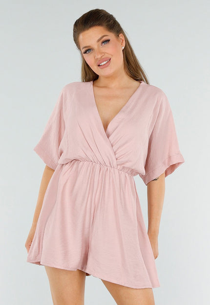 NEW040625 Oudroze Overslag Playsuit