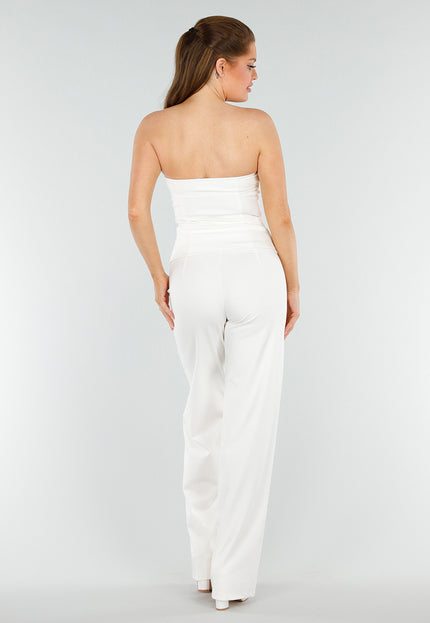 NEW040625 Offwhite Strapless Gilettop met Knopen