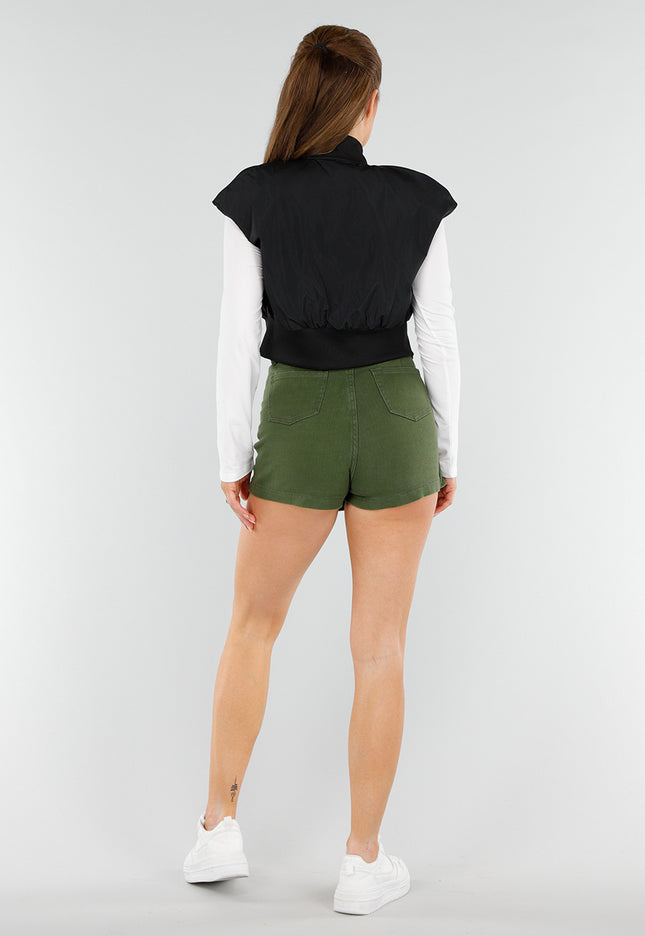 NEW040625 Zwarte Cropped Bodywarmer