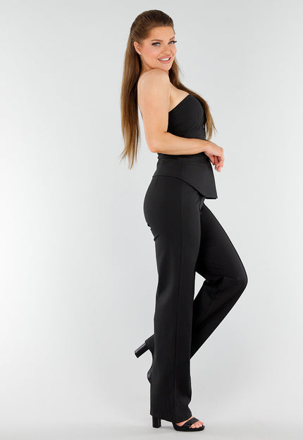 NEW040625 Zwarte Getailleerde Bustiertop