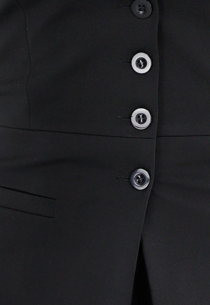 NEW040625 Zwarte Getailleerde Bustiertop