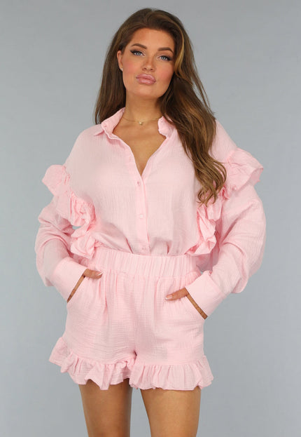 NEW0409 Mousseline Two Piece met Ruches