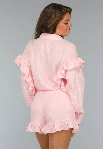 NEW0409 Mousseline Two Piece met Ruches