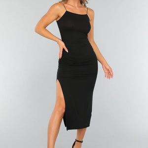 NEW0409 Super Stretchy Midi Jurk met Twist Rug