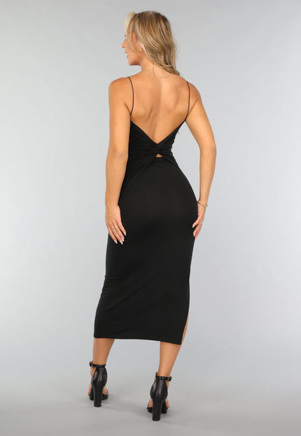 NEW0409 Super Stretchy Midi Jurk met Twist Rug