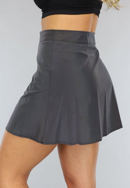 NEW0410 Reflecterende Wijduitlopende Rok