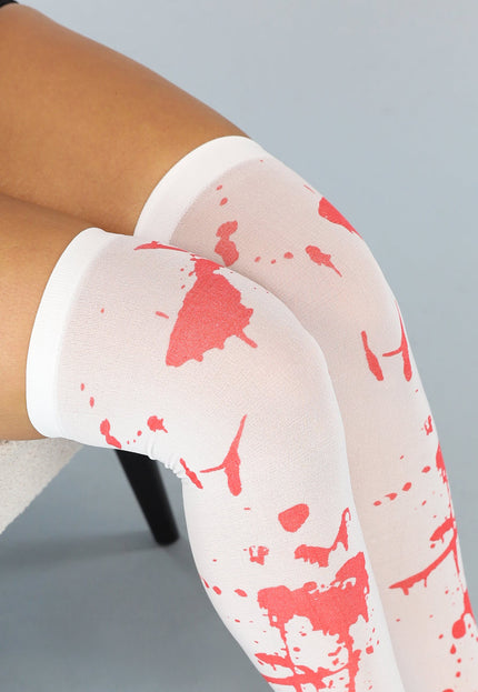NEW0410 Witte Bebloede Horror Kousen