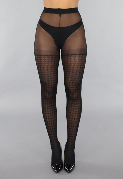 NEW0412 20 Denier Panty met Pied De Poule