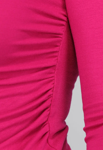 NEW0412 Fuchsia Top met Lange Mouwen