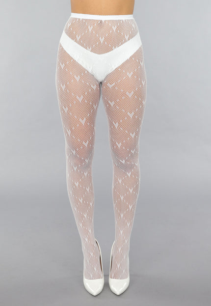 NEW0412 Hartjes Fishnet Panty in Wit