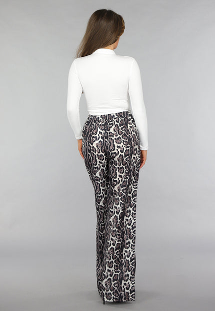 NEW0412 Longsleeve Witte Top met Hoge Kraag