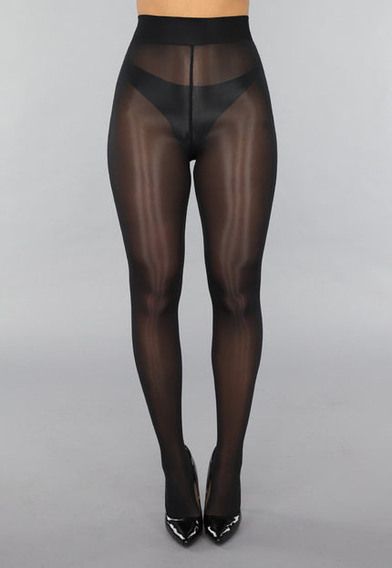 NEW0412 Zwarte Anti-Ladder 30 Denier Panty