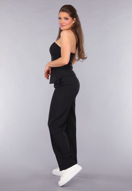 OP=OP.42.NL Blazer Suit met Strapless Top en Pantalon in Zwart